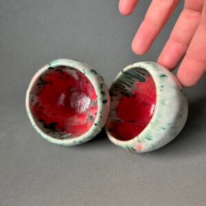 Cană 80ml espresso Verde-Roșu