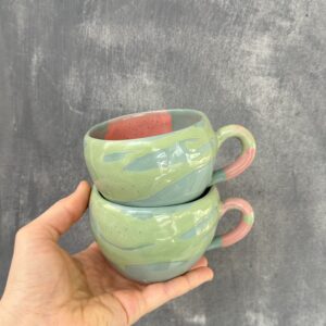 Cană 300ml Roz-Verde