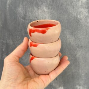 Cană 80ml Nude-Roșu