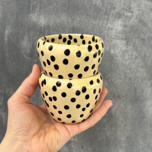 Cană 200ml Galben cu buline negre